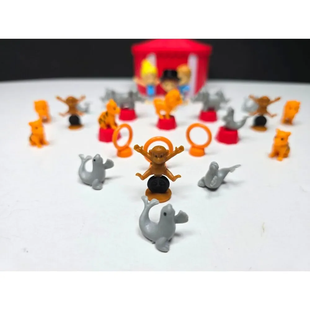 Magic Time Teeny Tiny Mini Circus Playset Expanded Complete lot 34 Pcs. & Box